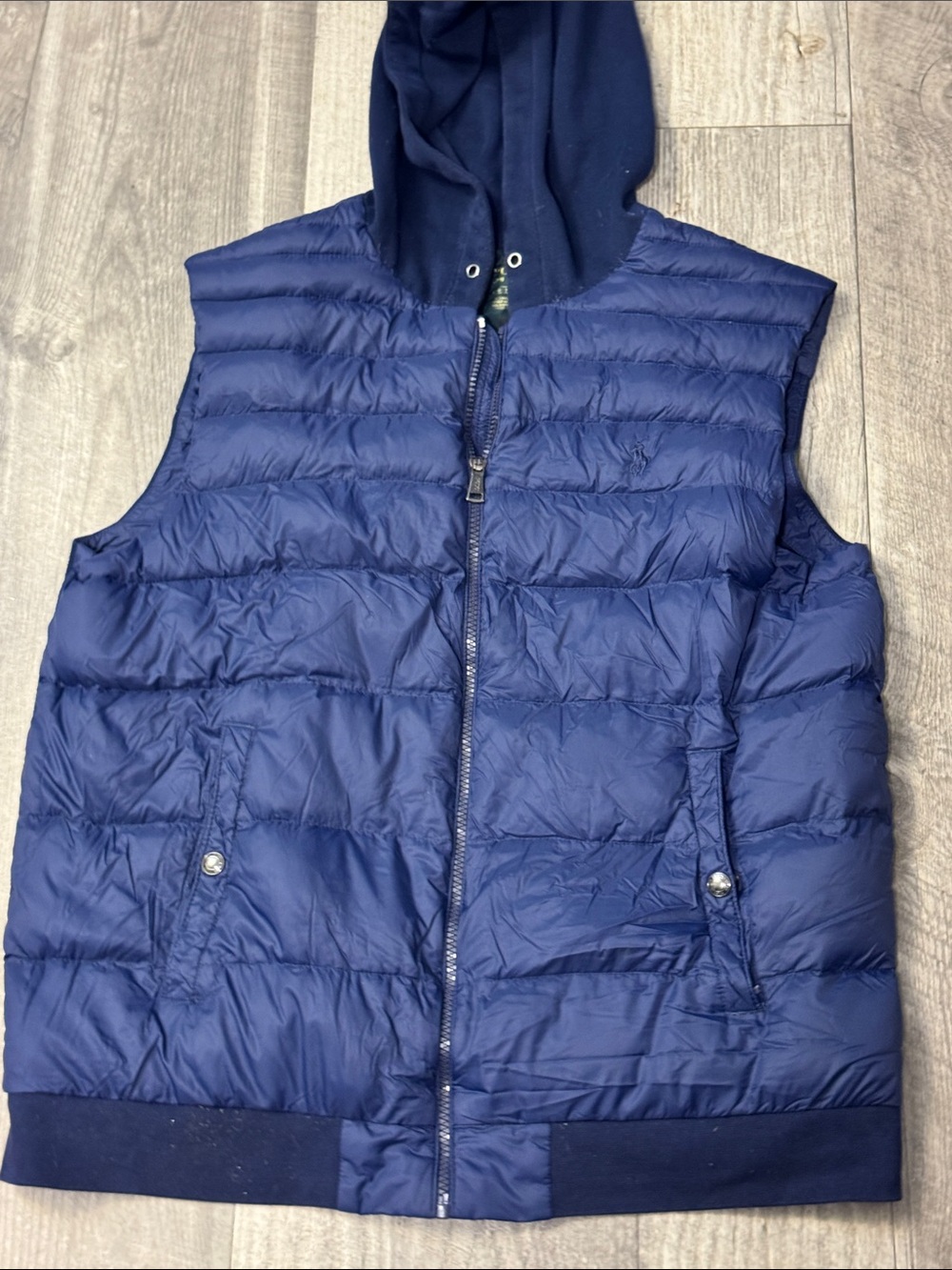 Polo by Ralph Lauren Navy Hooded Quilted Puffer Vest